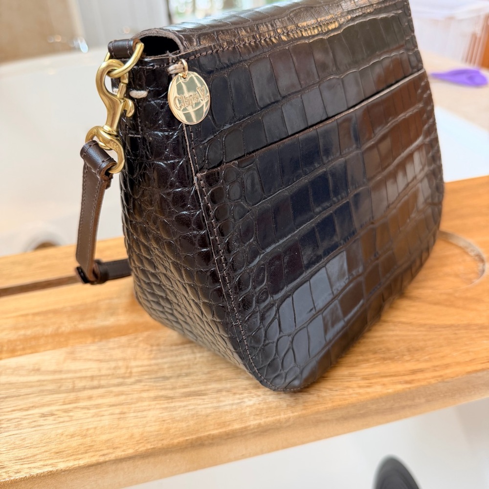 Clare V Turnlock Louis - Kalamata Croco Original: $445 - Picture 8 of 12